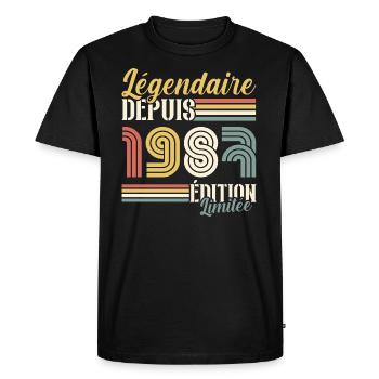 Légendaire Depuis 1987 - T-shirt Premium bio Homme - noir - Devant - Nico (187cm)