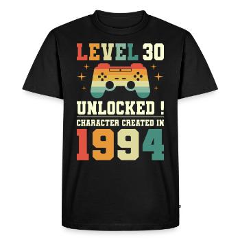 Niveau 30 Anniversaire Gamer 30 Ans - T-shirt Premium bio Homme - noir - Devant - Nico (187cm)