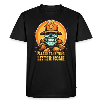 Ramenez vos déchets à la maison : Park Ranger - T-shirt Premium bio Homme - noir - Devant - Nico (187cm)