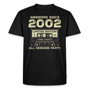 2002 Anniversaire Né En 2002 Millésime Rétro - T-shirt Premium bio Homme - noir - Devant - Nico (187cm)