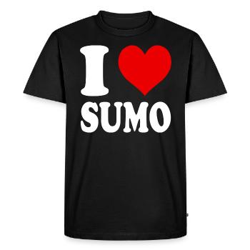 J’aime Sumo Arts Martiaux Japon Coeur Drôle - T-shirt Premium bio Homme - noir - Devant - Nico (187cm)
