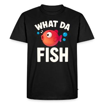 - Dessin animé de poisson globe drôle - T-shirt Premium bio Homme - noir - Devant - Nico (187cm)
