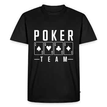 poker team - Men's Premium Organic T-Shirt - black - Front - Nico (187cm)
