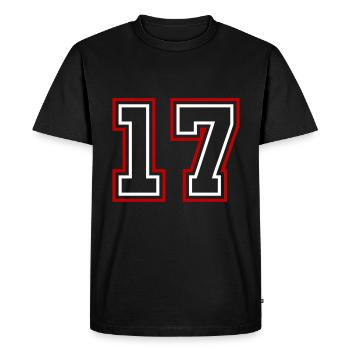17 Number number - Men's Premium Organic T-Shirt - black - Front - Nico (187cm)