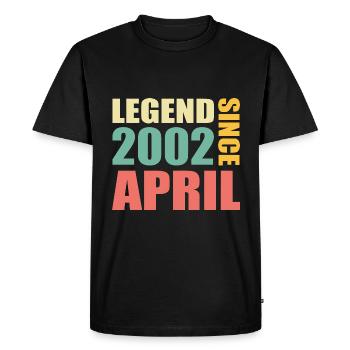 21e anniversaire Avril Né 2002 Idée cadeau - T-shirt Premium bio Homme - noir - Devant - Nico (187cm)