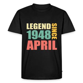 75e anniversaire Avril Né en 1948 Idée cadeau - T-shirt Premium bio Homme - noir - Devant - Nico (187cm)