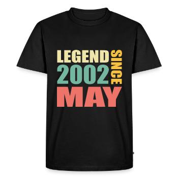21e anniversaire May Born 2002 Idée cadeau - T-shirt Premium bio Homme - noir - Devant - Nico (187cm)