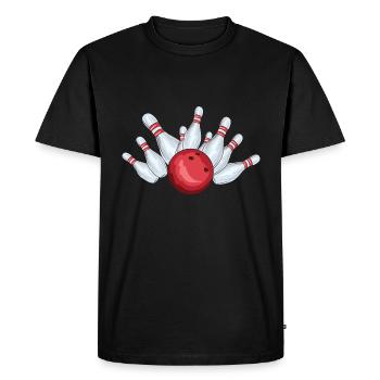 Bowling Strike | Boule de bowling - T-shirt Premium bio Homme - noir - Devant - Nico (187cm)