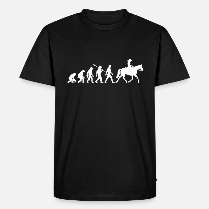 Evolution - Équitation - Équitation Western - T-shirt Premium bio Homme - noir