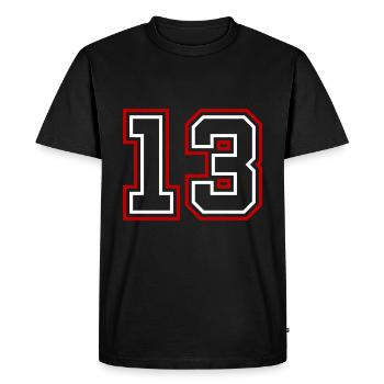 13 Numéro de numéro - T-shirt Premium bio Homme - noir - Devant - Nico (187cm)