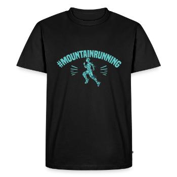 Marathon motif for runners & joggers - Men's Premium Organic T-Shirt - black - Front - Nico (187cm)