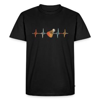 badminton heartbeat badminton sport - T-shirt Premium bio Homme - noir - Devant - Nico (187cm)
