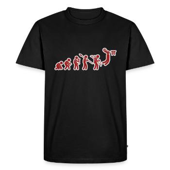Evolution Basket-ball Rouge Blanc Grunge - T-shirt Premium bio Homme - noir - Devant - Nico (187cm)