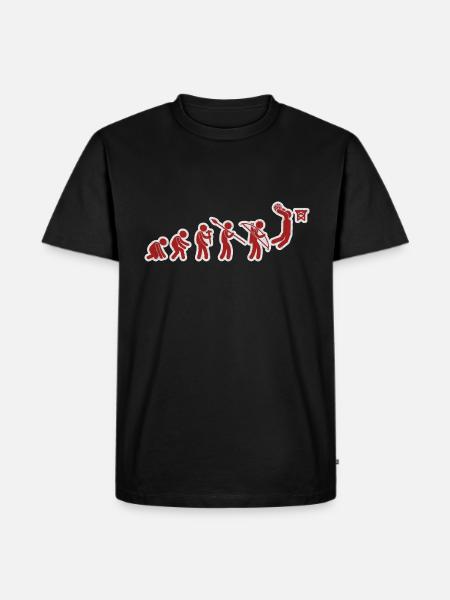 Evolution Basketball Red White Grunge - Men's Premium Organic T-Shirt - black