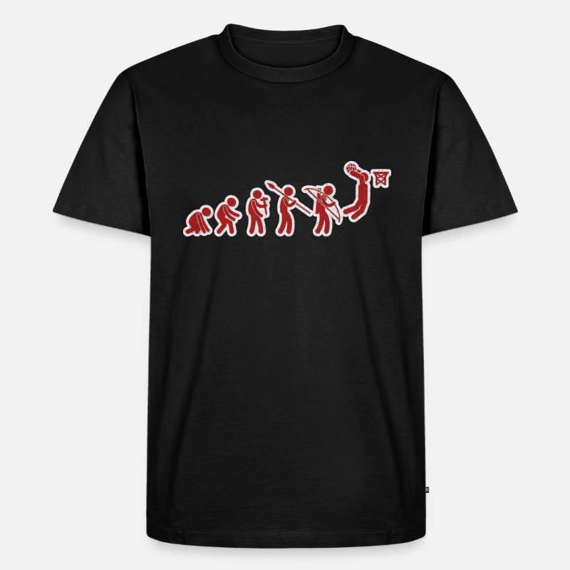 Evolution Basketball Red White Grunge - Männer Premium Bio T-Shirt - Schwarz