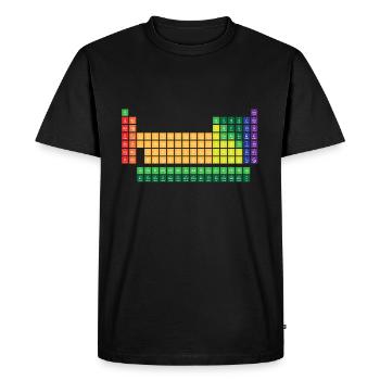 Tableau périodique des éléments - T-shirt Premium bio Homme - noir - Devant - Nico (187cm)