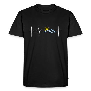 my heart beats for mountains - Men's Premium Organic T-Shirt - black - Front - Nico (187cm)