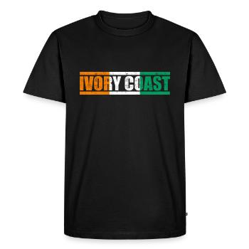 Côte d’Ivoire - T-shirt Premium bio Homme - noir - Devant - Nico (187cm)