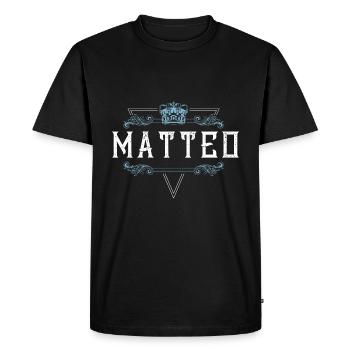 Matteo - T-shirt Premium bio Homme - noir - Devant - Nico (187cm)