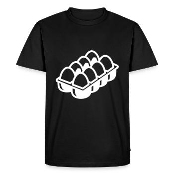 Symbole des œufs - T-shirt Premium bio Homme - noir - Devant - Nico (187cm)