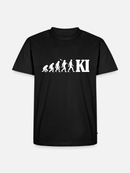 Evolution - Künstliche Intelligenz - KI - Männer Premium Bio T-Shirt - Schwarz