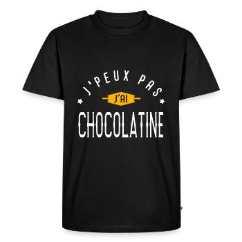 I can't I have CHOCOLATINE - Men's Premium Organic T-Shirt - black - Front - Nico (187cm)
