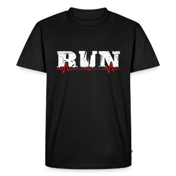 Marathon runner running running shoes cross country run RUN - Men's Premium Organic T-Shirt - black - Front - Nico (187cm)