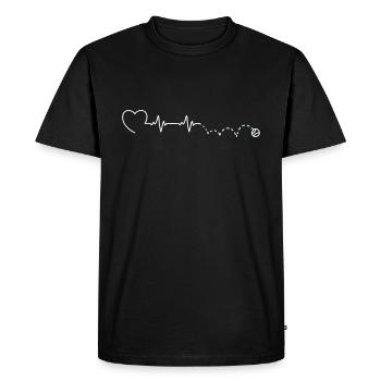 Tennis Love: Tennis Fan Heartbeat to Ball - Men's Premium Organic T-Shirt - black - Front - Nico (187cm)