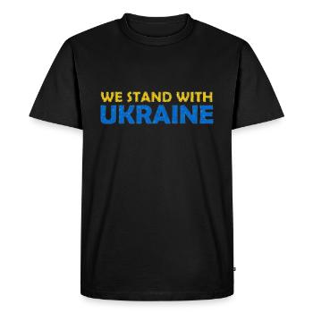 Nous sommes avec le script de l’Ukraine - T-shirt Premium bio Homme - noir - Devant - Nico (187cm)