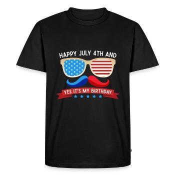 Happy July 4th and yes, it's my birth - Men's Premium Organic T-Shirt - black - Front - Nico (187cm)