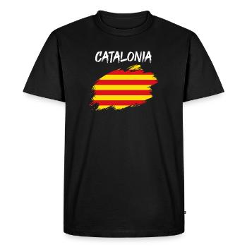 Catalonia Catalan flag flag - Men's Premium Organic T-Shirt - black - Front - Nico (187cm)