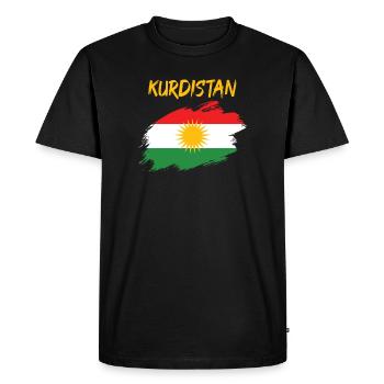 Drapeau drapeau kurde Kurdistan drapeau - T-shirt Premium bio Homme - noir - Devant - Nico (187cm)