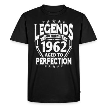 Né en 1962 Année de naissance Cadeau d’anniversaire - T-shirt Premium bio Homme - noir - Devant - Nico (187cm)