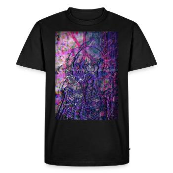 Glitch Skull - T-shirt Premium bio Homme - noir - Devant - Nico (187cm)