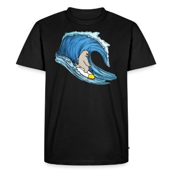 Surfing Polar Bear - Gift For Polar Bear lovers - Men's Premium Organic T-Shirt - black - Front - Nico (187cm)
