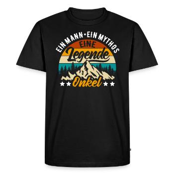 Mann, Mythos, Legende - Onkel Name eintragen - Männer Premium Bio T-Shirt - Schwarz - Vorne - Nico (187cm)