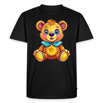 Cute Teddy - Men's Premium Organic T-Shirt - black - Front - Nico (187cm)