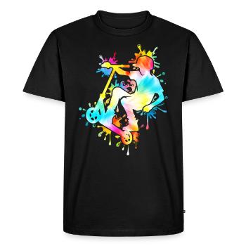 Tie Dye Rider Trottinette Adolescent - T-shirt Premium bio Homme - noir - Devant - Nico (187cm)