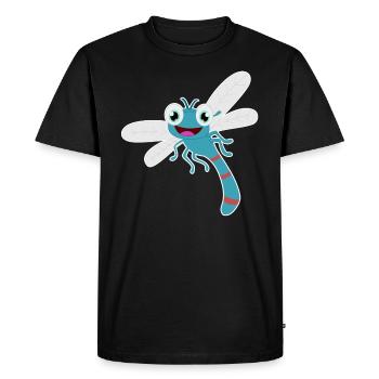 Dragonfly Sweet Funny Insect Kawaii Comic Gift - Men's Premium Organic T-Shirt - black - Front - Nico (187cm)