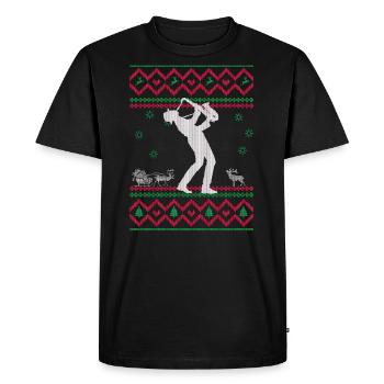 Ugly Rock Christmas Saxophone Jazz Musique Cadeau - T-shirt Premium bio Homme - noir - Devant - Nico (187cm)
