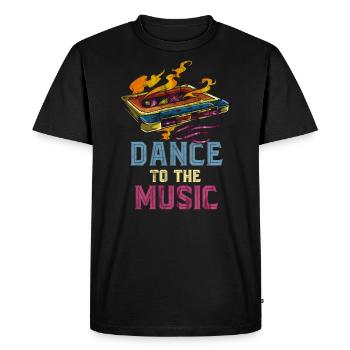 90s Dance Music - Men's Premium Organic T-Shirt - black - Front - Nico (187cm)