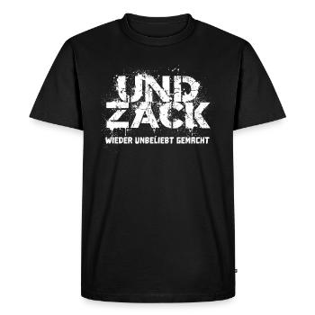 Und Zack wieder unbeliebt gemacht - Männer Premium Bio T-Shirt - Schwarz - Vorne - Nico (187cm)