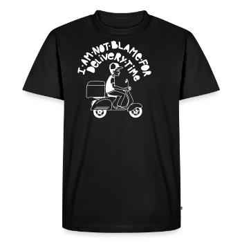 Je ne blâme pas le délai de livraison - T-shirt Premium bio Homme - noir - Devant - Nico (187cm)