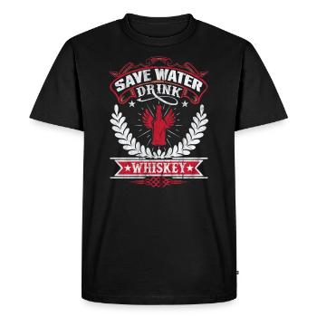 Whiskey Funny Whiskey Lover Single Malt - Men's Premium Organic T-Shirt - black - Front - Nico (187cm)