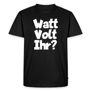 Électricien Watt Volt Courant - T-shirt Premium bio Homme - noir - Devant - Nico (187cm)