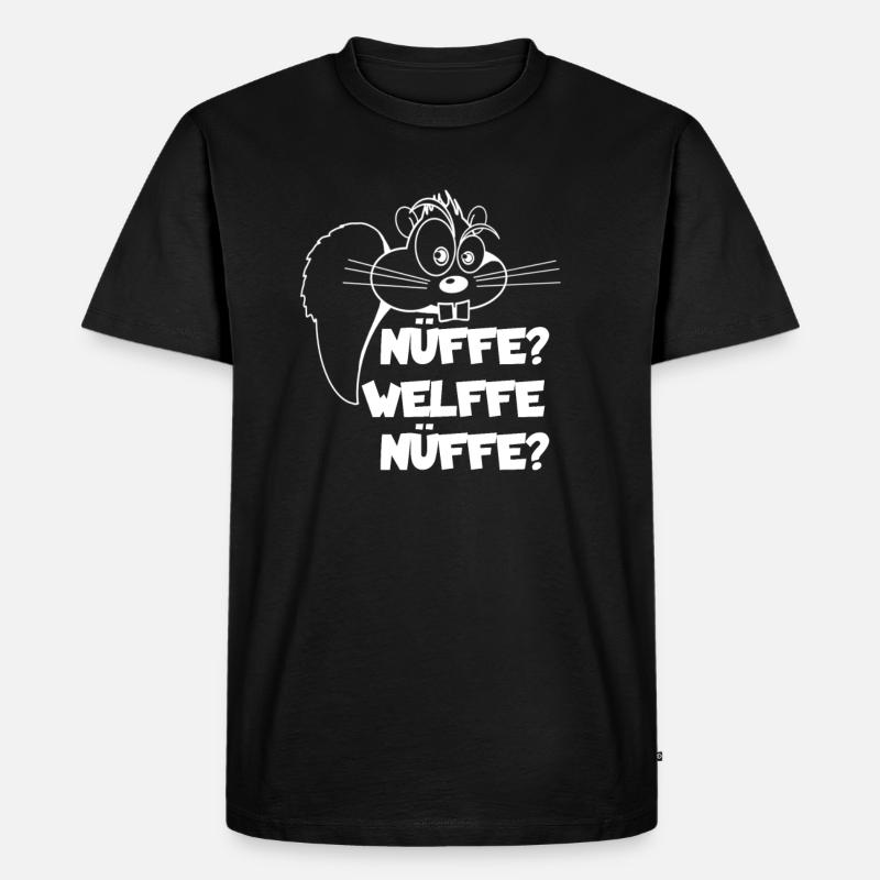 Nüffe Welffe Nüffe Eichhörnchen Geschenk - Männer Premium Bio T-Shirt - Schwarz
