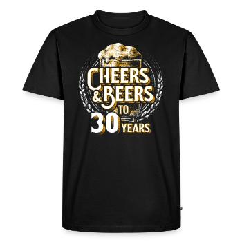 Cheers beer 30th birthday 30 years old gift - Men's Premium Organic T-Shirt - black - Front - Nico (187cm)