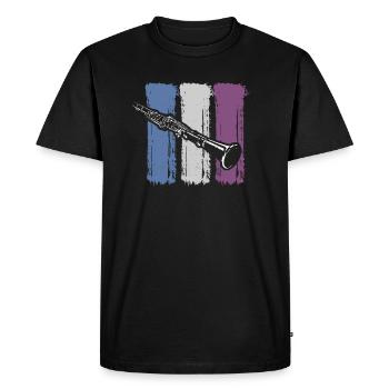 clarinet - Men's Premium Organic T-Shirt - black - Front - Nico (187cm)