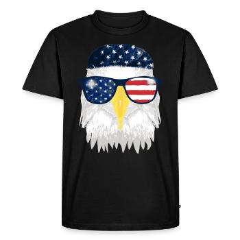 USA eagle with headscarf - Men's Premium Organic T-Shirt - black - Front - Nico (187cm)