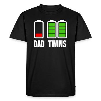 DAD TWINS daddy twins twin battery battery - Men's Premium Organic T-Shirt - black - Front - Nico (187cm)